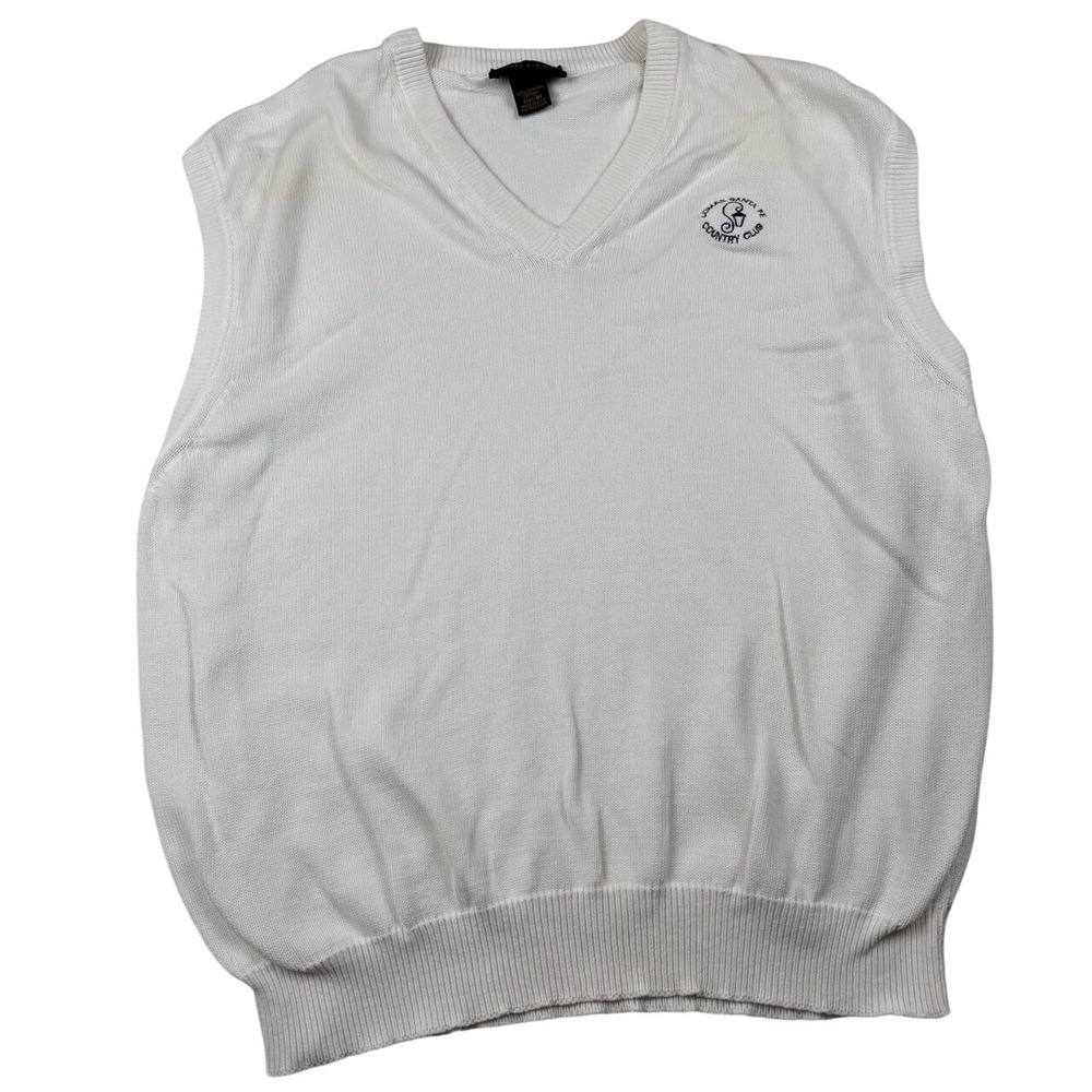 IZOD Club Golf Vest Sleeveless‎ Sweater Lomas Santa Fe Country Club White Mens M